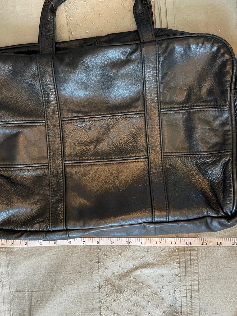 Black Leather Briefcase/Messenger Bag 12